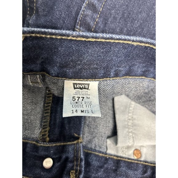 Levi’s 557 Lower Rise Loose Fit Dark Wash Denim Cut Off Shorts Women’s 14 33x10 - Picture 10 of 11